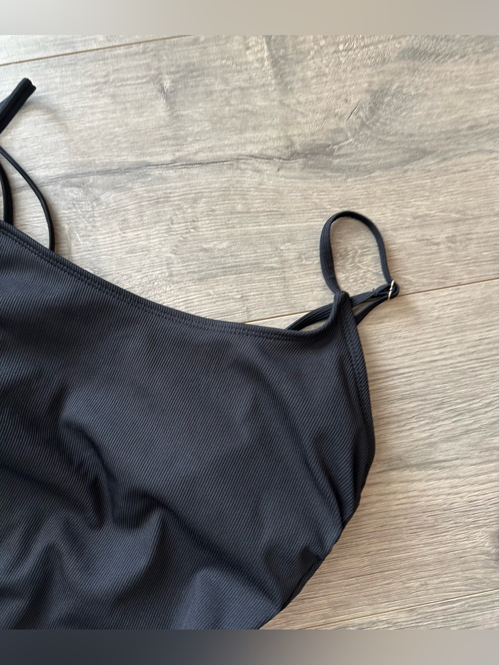 Small shade & shore black ribbed one piece side tie swimsuit bathing suit - Picture 6 of 11